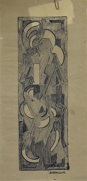null Albert COSTE (1896-1985) Composition cubiste Encre sur calque H. 28 cm - L....