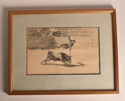ESTAMPES D'après Goya Scène de tauromachie H. 35,5 cm L. 45,5 cm 