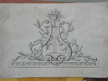 Dessins - Oeuvres sur papier Ecole des XVIIIe et XIXe siècles Divers projets de décors,...