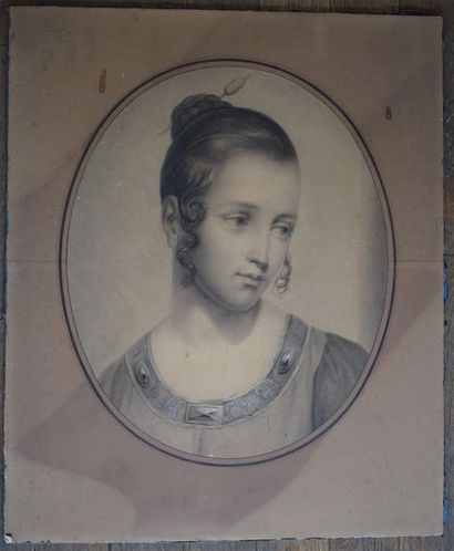 Dessins - Oeuvres sur papier Ecole Francaise, première moitié du XIXe siècle Portrait...