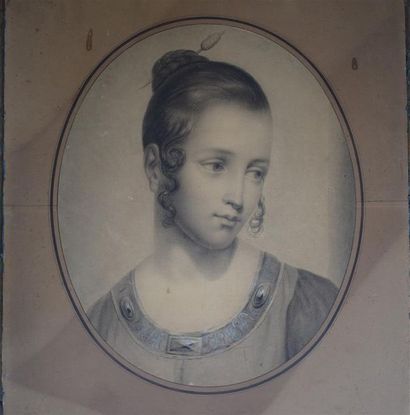 Dessins - Oeuvres sur papier Ecole Francaise, première moitié du XIXe siècle Portrait...