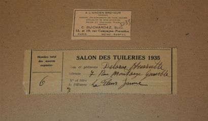 Dessins - Oeuvres sur papier Henriette DELORAS (1901-1941) La fleur jaune Crayon...