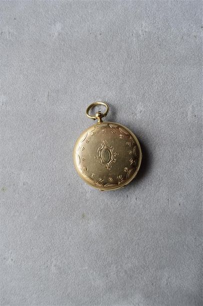Bijoux - Joaillerie Montre de dame, en or jaune 750 millièmes, le fond guilloché,...