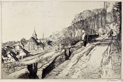 AUGUSTE LEPERE (1849-1918) * Lot comprenant dix-sept gravures sur bois et eaux-fortes...