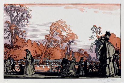 AUGUSTE LEPERE (1849-1918) * Le bassin des Tuileries (effet d'automne), 1898
Gravure...