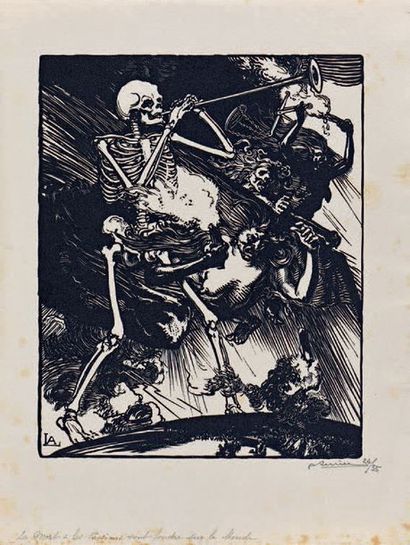 AUGUSTE LEPERE (1849-1918) * La mort et les Passions vont fondre sur le monde
Gravure...