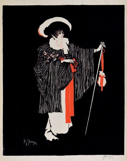 René BERGER (XIXe/XXe siècle) * Sarah Bernhardt
Lithographie en couleurs tirée sur...