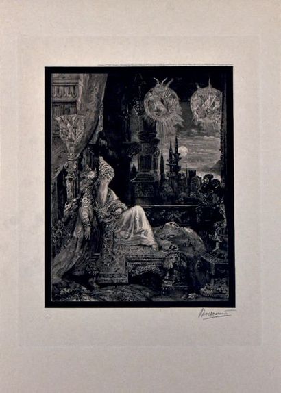 Félix BRACQUEMOND (1833-1914) Les fables de La fontaine, d'après Gustave Moreau,...