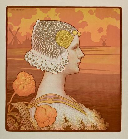 Paul BERTHON (1872-1934) * La Reine Wilhelmine, 1901
Lithographies imprimées en couleurs,...