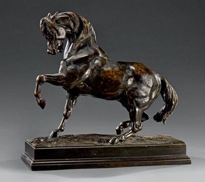 ANTOINE-LOUIS BARYE (1796-1875) * Cheval turc n°2 (antérieur gauche levé, terrasse...