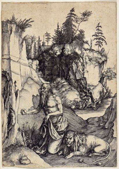 Albrecht Dürer (1471-1528) * Saint Jérôme pénitent, 1496
Burin, Bartsch 61, Meder...