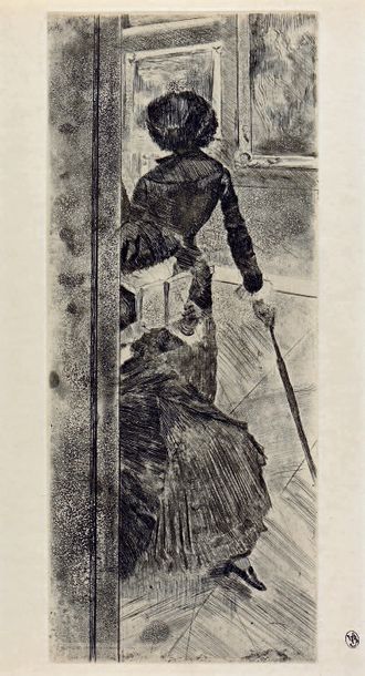 Edgar DEGAS (1834-1917) Marie Cassatt au Louvre, 1876
Eau-forte et vernis mou, Delteil...