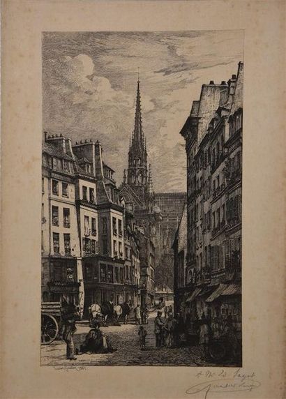 Lucien GAUTIER (1850-1925) * La Seine en crue, 1880
Eau-forte, bonne épreuve sur...