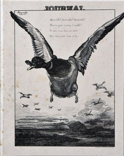 Félix BRACQUEMOND (1833-1914) * Le canard («Le journal»), 1856
Eau-forte. Beraldi...