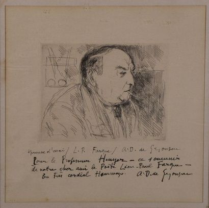 André DUNOYER DE SEGONZAC (1884-1974) * Portrait de Léon Paul Fargue
Eau-forte, épreuve...