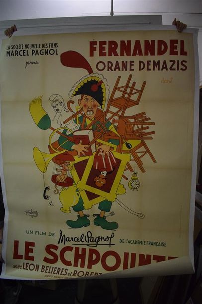 Albert DUBOUT (1905-1976) Fernandel et Orane Demazis dans Le Schpountz
Affiche lithographique...