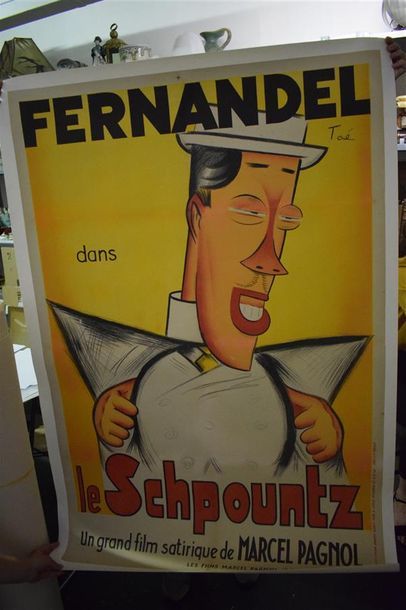 De ou d'après TOE (1903-1989) Fernandel dans le Schpountz, film de Marcel Pagnol
Affiche...