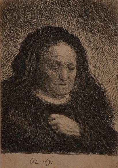 Rembrandt van RIJN (1606-1669) * Saint Jérôme dans sa cellule, 1642
Eau-forte, Bartsch...