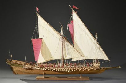 null Maquette de la galère de la Marine Royale Française « LA REALE », navire amiral...