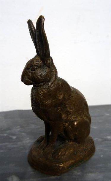 null 2Antoine-Louis BARYE (1796-1875) - BARBEDIENNE Fondeur

Lapin assis

Bronze...