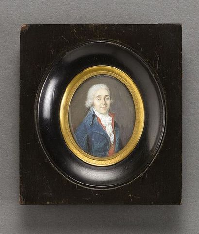 null Ecole FRANCAISE de la fin du XVIIIe siècle 

Miniature sur ivoire : 

Portrait...