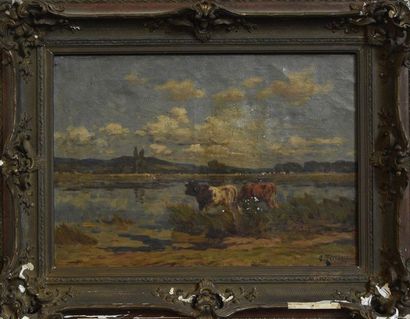 null Clovis Frédérick TERRAIRE (1858-1931)



Vaches au bord d’un étang, paysage...