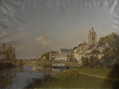 null Henri LINGUET (1881-1914)

Vue de ville en bord de rivière

Huile sur toile,...