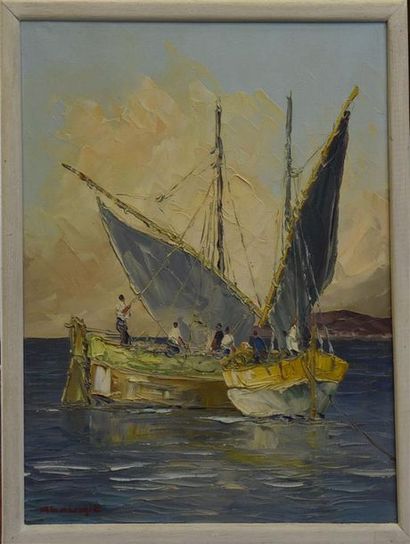 null Marcel ABOUGIT (1886-après 1935)

Pêcheurs en méditerranée

Huile sur toile,...