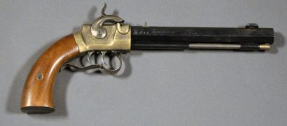 null ETATS-UNIS Copie de pistolet type HENRY ou VOLCANIC, calibre 45 Monture bois...
