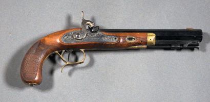 null ITALIE Copie de pistolet de duel JS HAWKEN, calibre 45 Monture bois, platine...