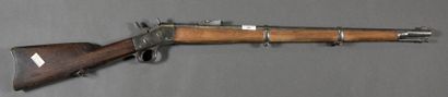 null ETATS-UNIS Fusil ROLLING BLOCK 1864-66, calibre 11 mm Crosse et fût en noyer...