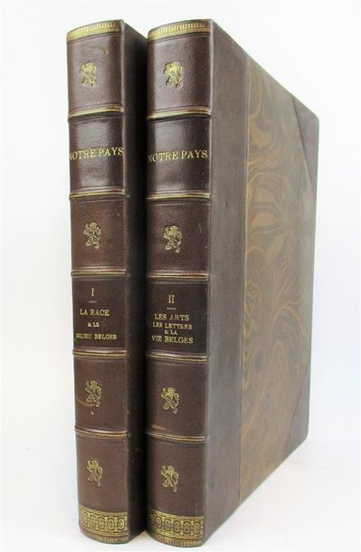 null [BRAUN]. Notre pays. Brux., Van Oest, 1909-1919. 2 forts volumes in-folio, demi-chagrin...