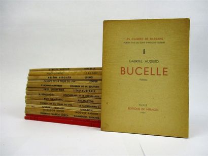 null CAHIERS DE BARBARIE (Les). Lot de 13 volumes, brochés. Tunis, Ed. de Mirages,...