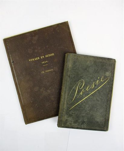 null [Manuscrit]. FOREST (Charles). Voyage en Suisse de 1844. Petit in-4° de 50 pages,...