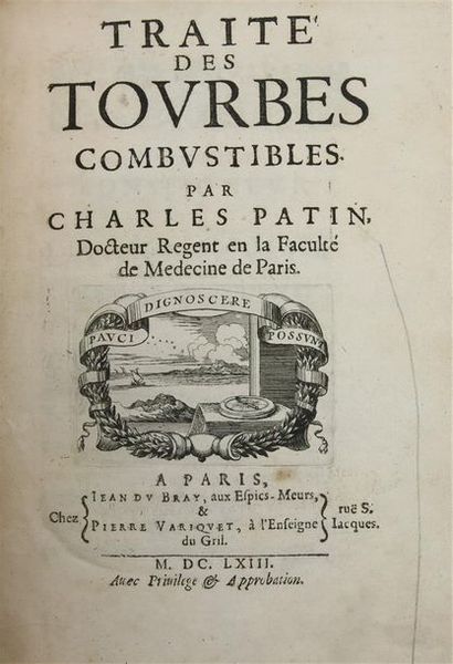 null PATIN (Charles). TRAITE DES TOURBES COMBUSTIBLES. Paris, Du Bray et Variquet,...