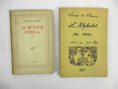 null VILMORIN (Louise de). Lot de 2 ouvrages, brochés.

 - LE RETOUR D’ERICA. Paris,...