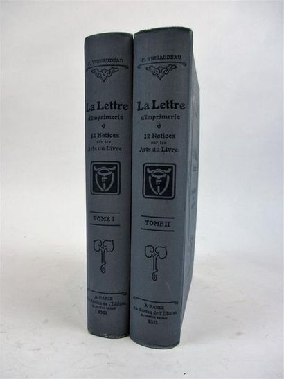 null THIBAUDEAU (F). La Lettre d’imprimerie. Paris Bureau de l’édition, 1921. 2 volumes...