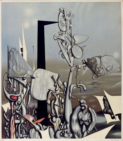 D'après Yves TANGUY (1900-1955) Feu à éclat, 1953
Lithographie, signée et datée 50...