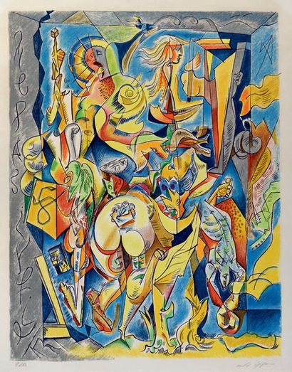 André MASSON (1896-1987) Les travaux du hasard, 1960
Lithographie signée en bas à...