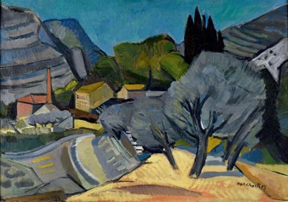 Antoine CHARTRES (1903-1968) Paysage de l'Ardèche
Huile sur toile, signée en bas...