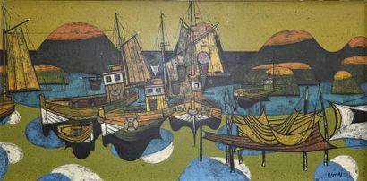 Gustave CAMUS (1914-1984) La baie bleue
Huile sur toile, signée en bas à droite,...