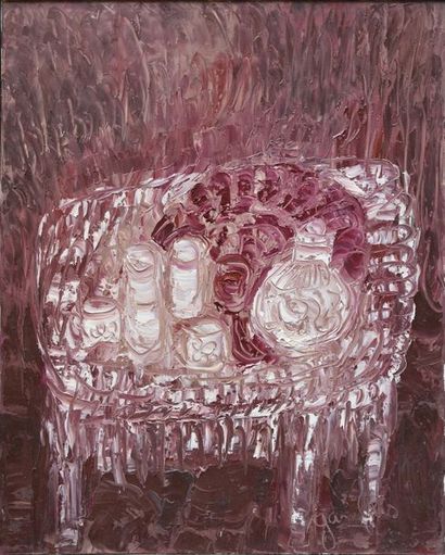 Simone GAMBUS (1928-2015) L'assiette, 1998
Huile sur toile, signée en bas à droite,...
