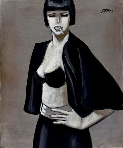 Stéphane GISCLARD (Né en 1966) La belle brune
Acrylique sur toile, signée en haut...