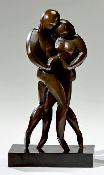 Ferdinand PARPAN (1902-2004) Couple dansant
Épreuve en bronze à patine brune, montée...