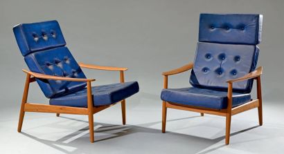 ARNE VODDER (1902-1971) Édition FRANCE & SONNS Paire de fauteuils modèle «FD164»...