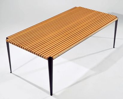 Osvaldo BORSANI (1911-1985) Édition TECNO Table basse modèle «T61/b», plateau rectangulaire...