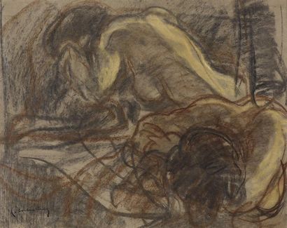 Pierre COMBET-DESCOMBES (1885-1966) Deux femmes allongées
Pastel et fusain, portant...