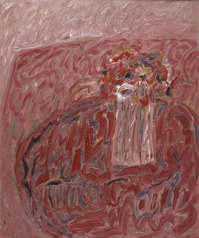 Simone GAMBUS (1928-2015) Cramoisies, 1987
Huile sur toile, signée en bas à gauche,...