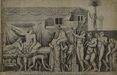 null Editions de LAFRERY - XVIe siècle " Bacchus et ses assistantes visitant Icare...
