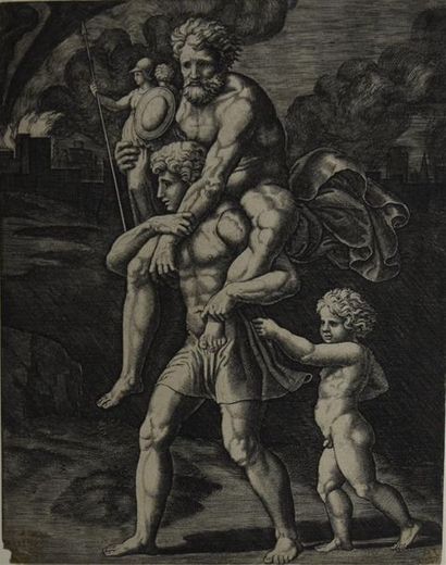 null Giovanni Benedetto CASTIGLIONE (1609 - 1664) " Découverte des corps de saint...